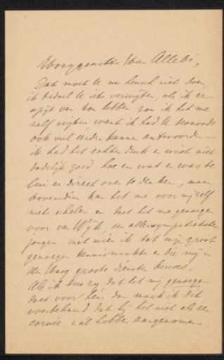 Letter to August Allebé