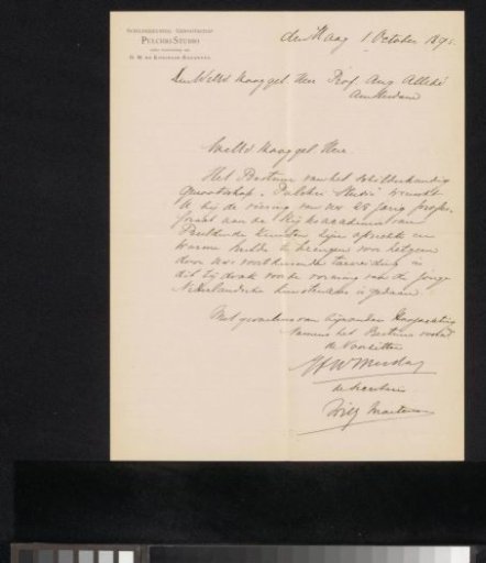 Letter to August Allebé