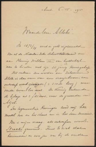 Letter to August Allebé