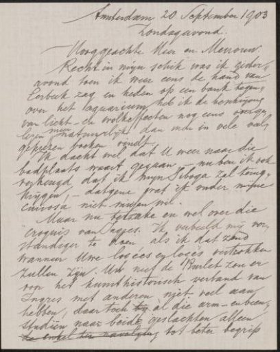 Letter to Max Wilhelm Carl Weber and Anne Antoinette Weber-Van Bosse