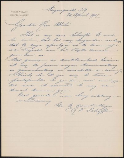 Letter to August Allebé