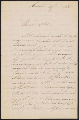 Letter to August Allebé