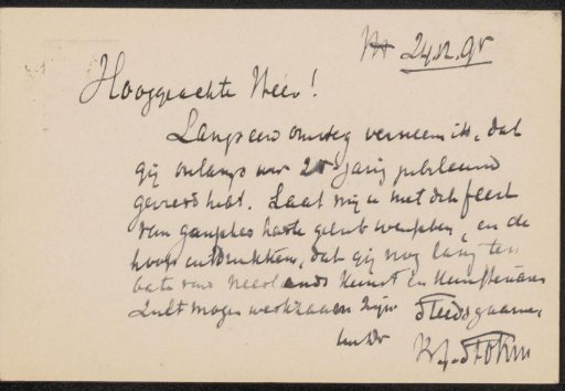 Postcard to August Allebé