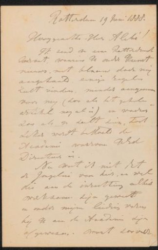 Letter to August Allebé