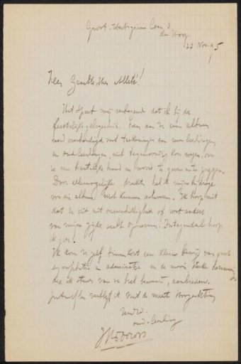Letter to August Allebé