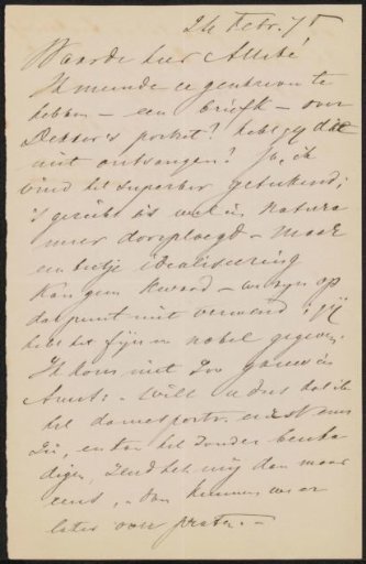 Letter to August Allebé