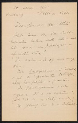 Letter to August Allebé