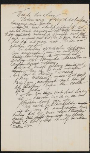 Draft letter to Jac van Looij