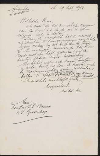 Letter to Hendricus Petrus Bremmer