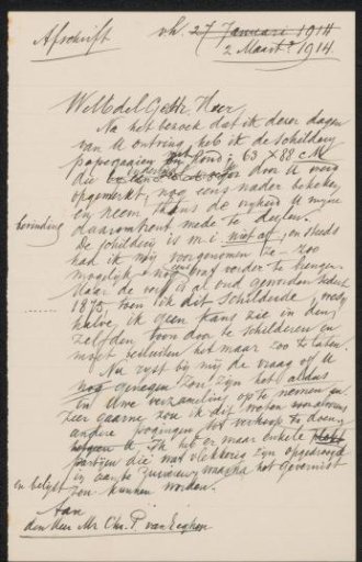 Letter to Christiaan Pieter van Eeghen (1880-1968) and letter to an anonymous recipient