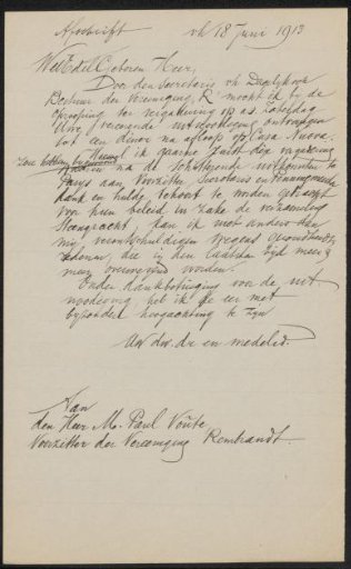 Letter to Mari Paul Voûte