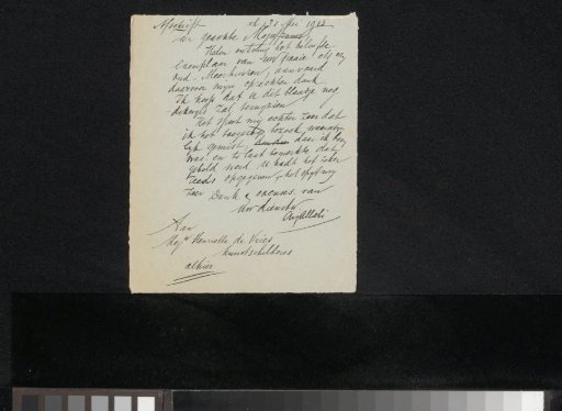 Letter to Henriëtte de Vries