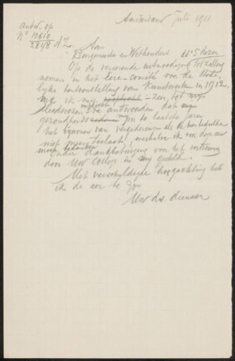 Letter to the Mayor and Aldermen