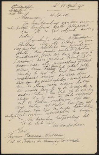 Letter to Mrs. Hannema-Wertheim