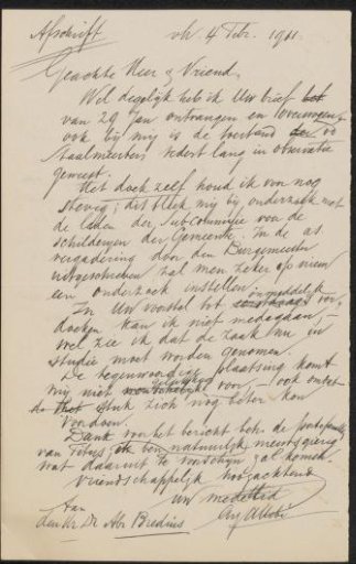 Letter to Abraham Bredius