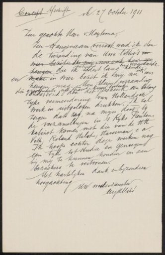 Letter to Theo van Hoytema