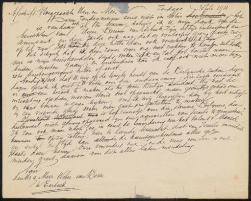 Letter to Max Wilhelm Carl Weber and Anne Antoinette Weber-Van Bosse