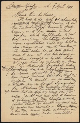 Letter to Mr. De Haas