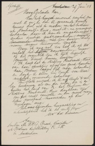 Letter to Hendrick Peter Godfried Quack
