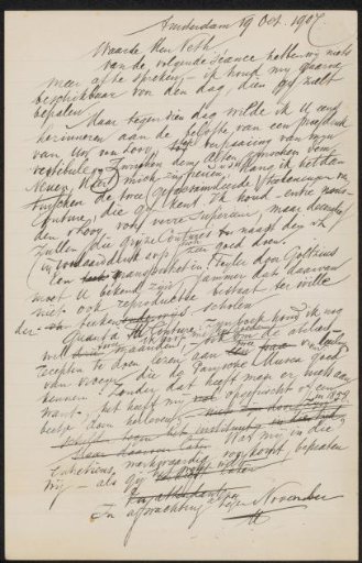 Draft letter to Jan Veth and draft letter to Johanna Jacoba Kruimel
