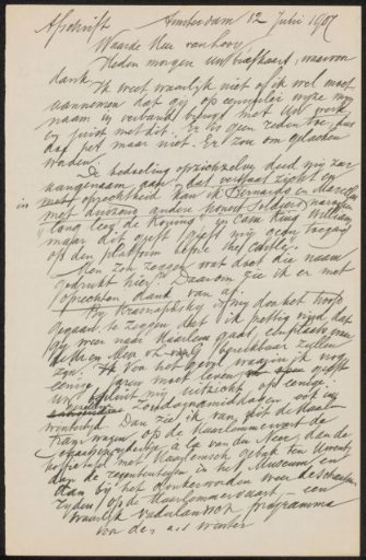 Draft letter and copy of a letter to Jac van Looij