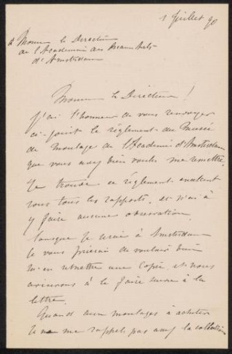 Letter to August Allebé