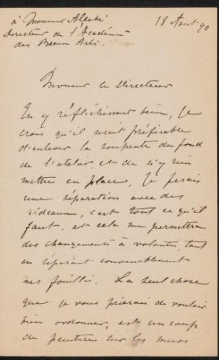 Letter to August Allebé