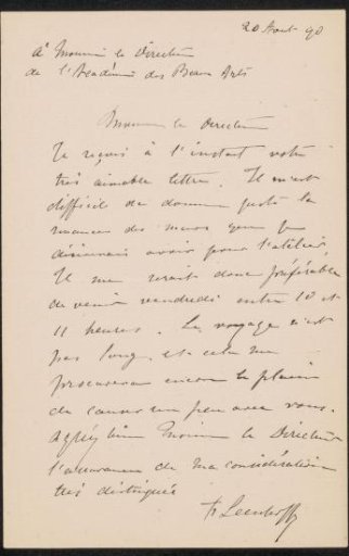 Letter to August Allebé