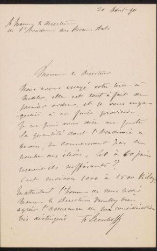 Letter to August Allebé