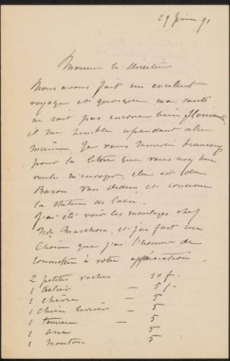 Letter to August Allebé