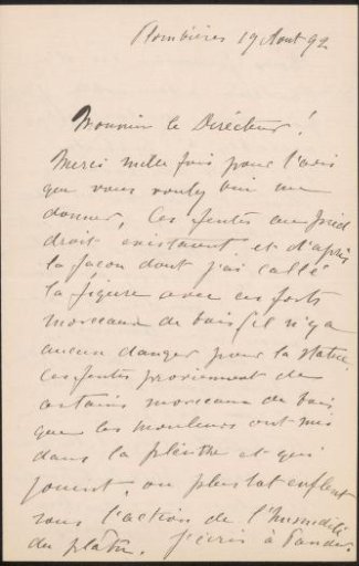Letter to August Allebé