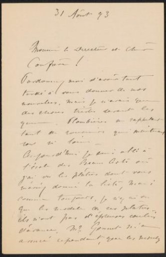 Letter to August Allebé