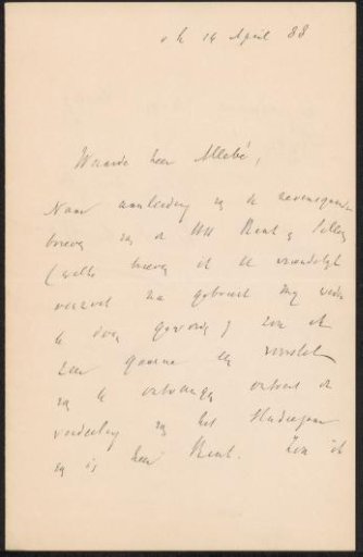 Letter to August Allebé