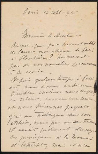 Letter to August Allebé