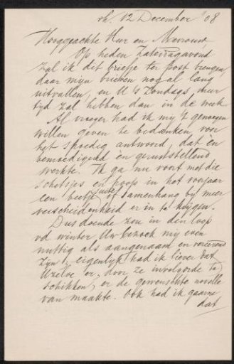 Letter to Max Wilhelm Carl Weber and Anne Antoinette Weber-Van Bosse