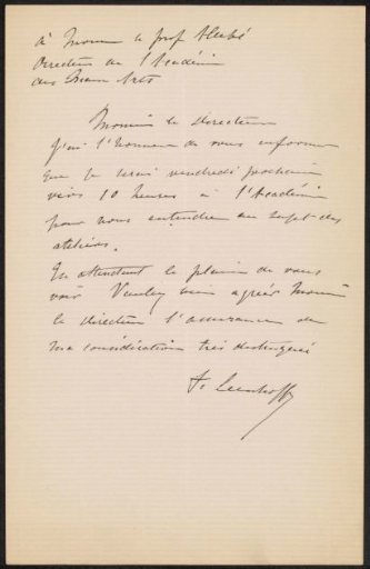 Letter to August Allebé