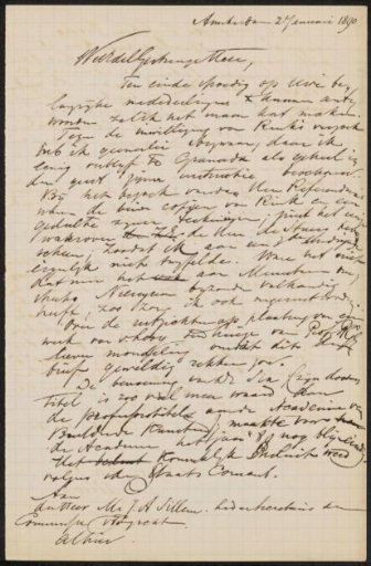 Letter to Jérôme Alexander Sillem