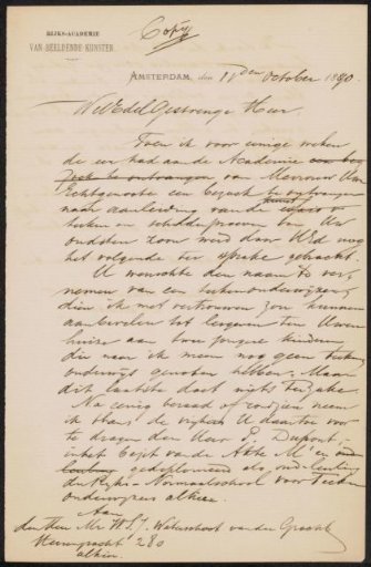 Letter to W.S.J. van Waterschoot van der Gracht