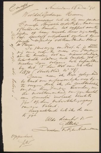 Draft letter to the Supervisory Commission of the Rijksakademie van Beeldende Kunsten in Amsterdam