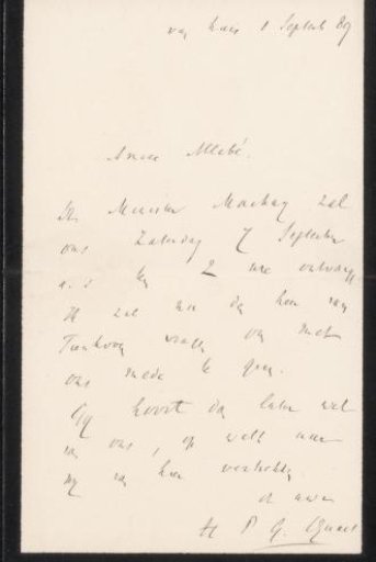 Letter to August Allebé