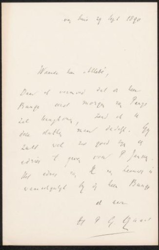 Letter to August Allebé