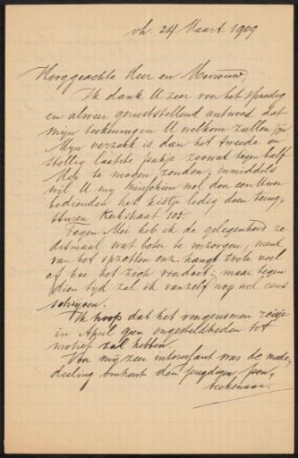 Letter to Max Wilhelm Carl Weber and Anne Antoinette Weber-Van Bosse