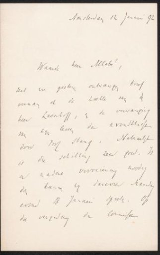 Letter to August Allebé