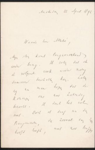 Letter to August Allebé