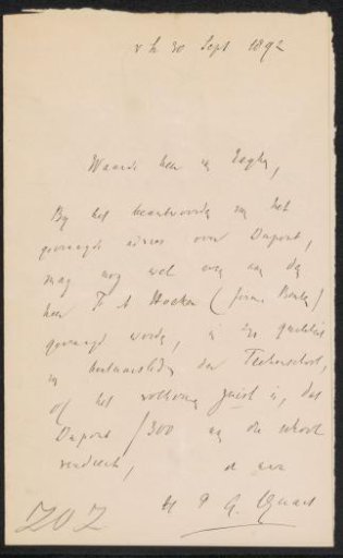Letter to Jan Herman van Eeghen