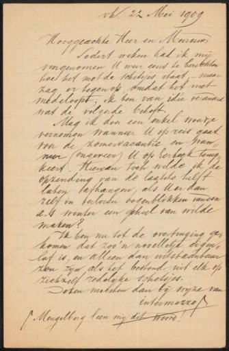 Letter to Max Wilhelm Carl Weber and Anne Antoinette Weber-Van Bosse