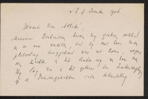Letter to August Allebé