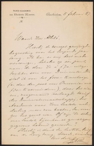 Letter to August Allebé