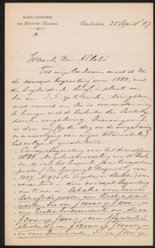 Letter to August Allebé