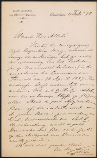 Letter to August Allebé